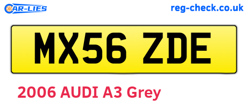 MX56ZDE are the vehicle registration plates.