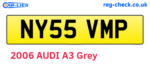 NY55VMP are the vehicle registration plates.