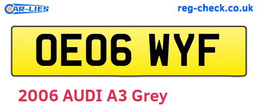 OE06WYF are the vehicle registration plates.