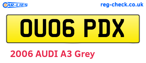 OU06PDX are the vehicle registration plates.