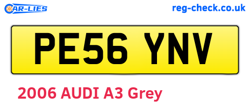 PE56YNV are the vehicle registration plates.