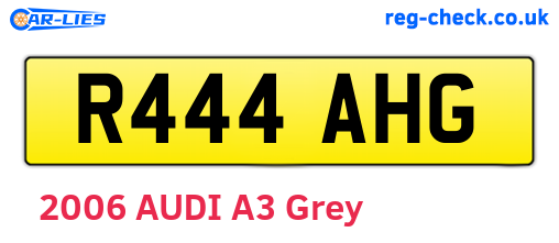 R444AHG are the vehicle registration plates.