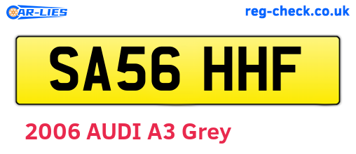 SA56HHF are the vehicle registration plates.