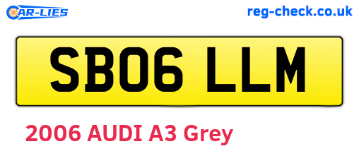 SB06LLM are the vehicle registration plates.