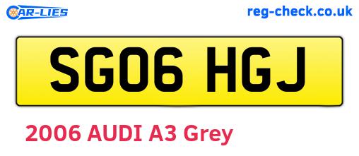 SG06HGJ are the vehicle registration plates.