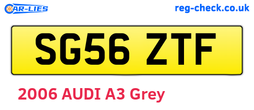 SG56ZTF are the vehicle registration plates.