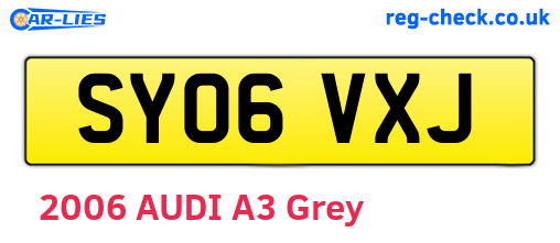 SY06VXJ are the vehicle registration plates.