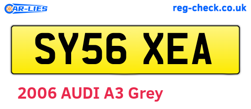 SY56XEA are the vehicle registration plates.