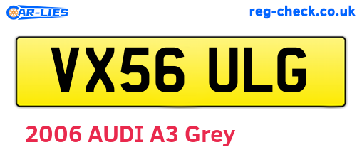 VX56ULG are the vehicle registration plates.
