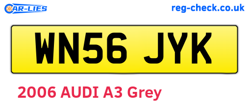 WN56JYK are the vehicle registration plates.