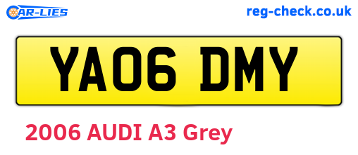 YA06DMY are the vehicle registration plates.
