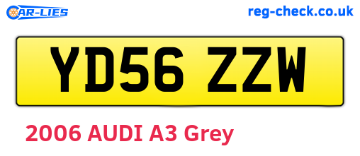 YD56ZZW are the vehicle registration plates.