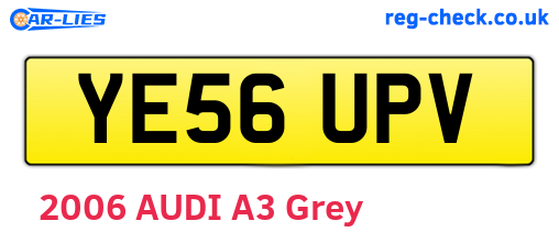 YE56UPV are the vehicle registration plates.