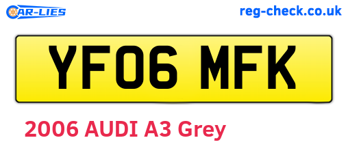 YF06MFK are the vehicle registration plates.