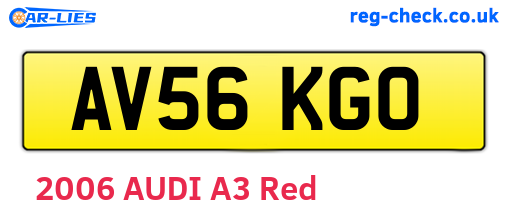 AV56KGO are the vehicle registration plates.
