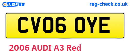 CV06OYE are the vehicle registration plates.