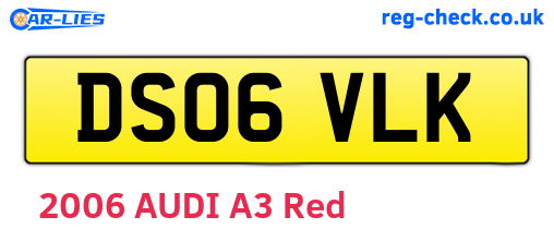 DS06VLK are the vehicle registration plates.