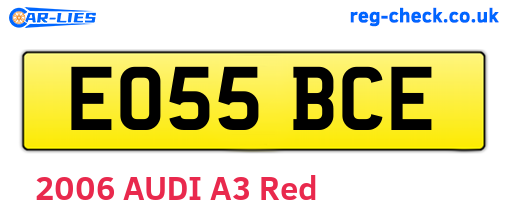 EO55BCE are the vehicle registration plates.