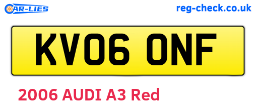 KV06ONF are the vehicle registration plates.