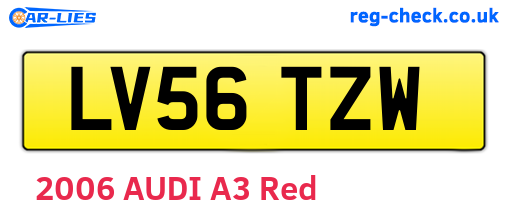 LV56TZW are the vehicle registration plates.
