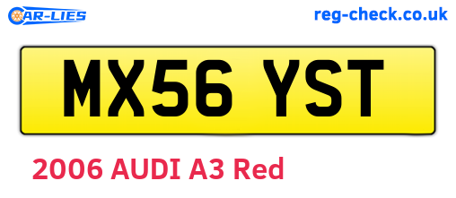 MX56YST are the vehicle registration plates.