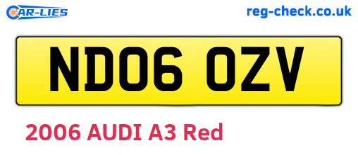 ND06OZV are the vehicle registration plates.