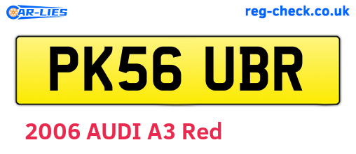 PK56UBR are the vehicle registration plates.