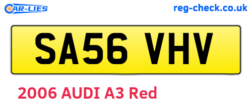 SA56VHV are the vehicle registration plates.