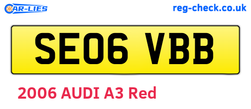 SE06VBB are the vehicle registration plates.