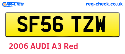 SF56TZW are the vehicle registration plates.