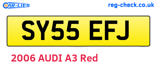 SY55EFJ are the vehicle registration plates.