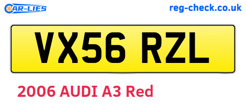 VX56RZL are the vehicle registration plates.