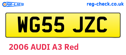 WG55JZC are the vehicle registration plates.