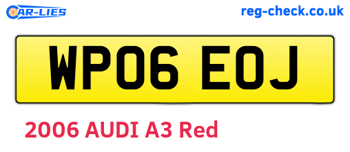 WP06EOJ are the vehicle registration plates.