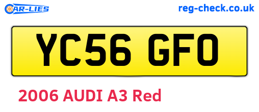 YC56GFO are the vehicle registration plates.