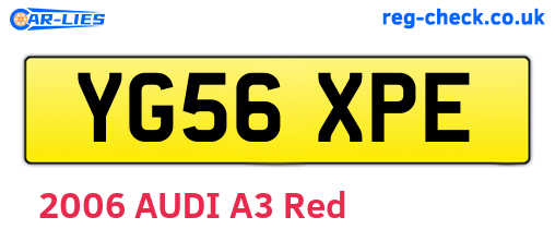 YG56XPE are the vehicle registration plates.