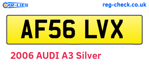 AF56LVX are the vehicle registration plates.