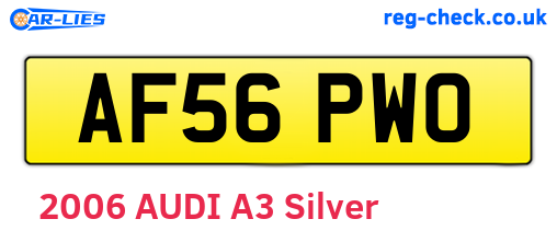 AF56PWO are the vehicle registration plates.