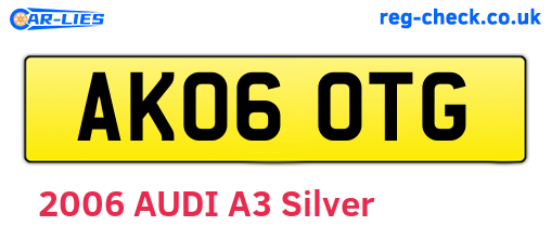 AK06OTG are the vehicle registration plates.