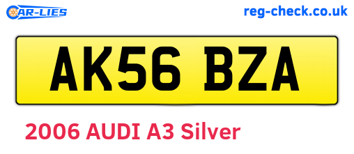 AK56BZA are the vehicle registration plates.