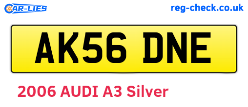 AK56DNE are the vehicle registration plates.