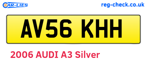 AV56KHH are the vehicle registration plates.