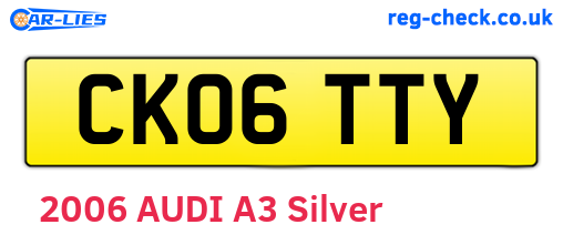 CK06TTY are the vehicle registration plates.