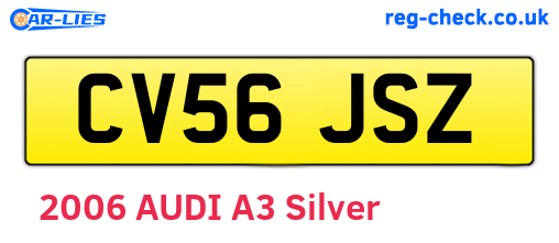 CV56JSZ are the vehicle registration plates.