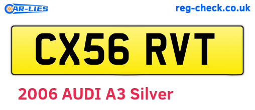 CX56RVT are the vehicle registration plates.
