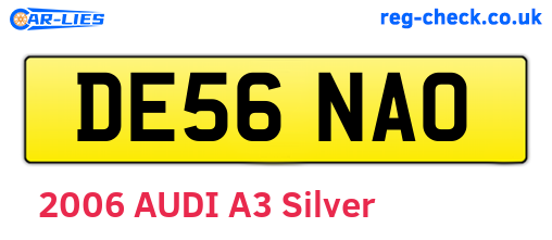DE56NAO are the vehicle registration plates.