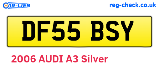 DF55BSY are the vehicle registration plates.