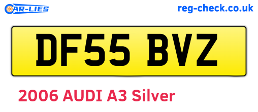 DF55BVZ are the vehicle registration plates.