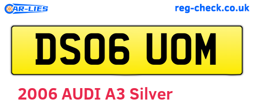 DS06UOM are the vehicle registration plates.