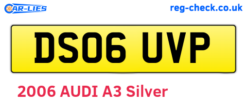 DS06UVP are the vehicle registration plates.